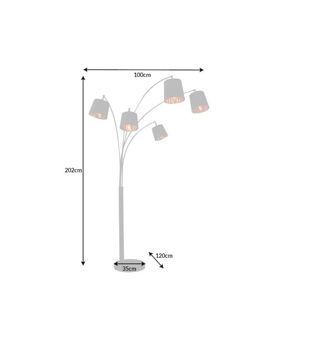 Lampa podłogowa Levels 202 cm czarno złota*Invicta Interior Outlet