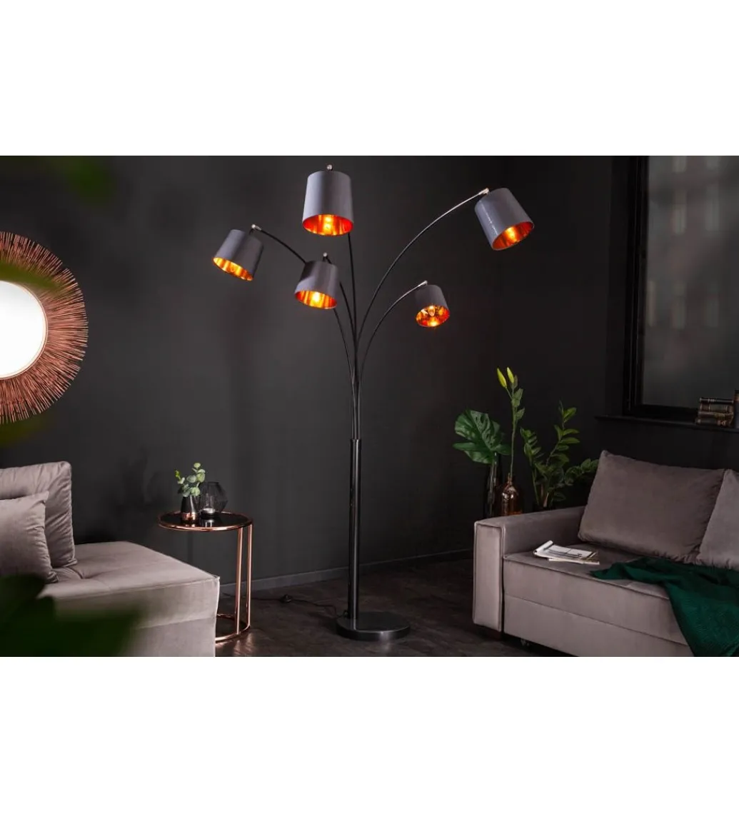 Lampa podłogowa Levels 202 cm czarno złota*Invicta Interior Outlet