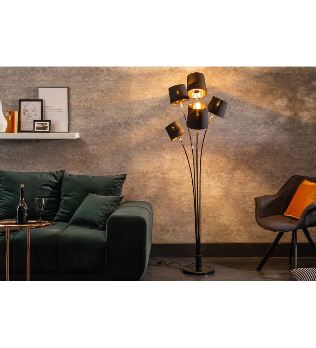 Lampa podłogowa Levels 178 cm czarno złota*Invicta Interior Clearance
