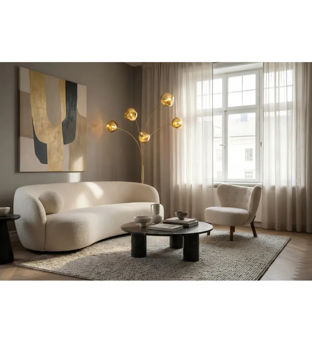 Lampa podłogowa LIQUID DIAMOND 202 cm złota*Invicta Interior Discount