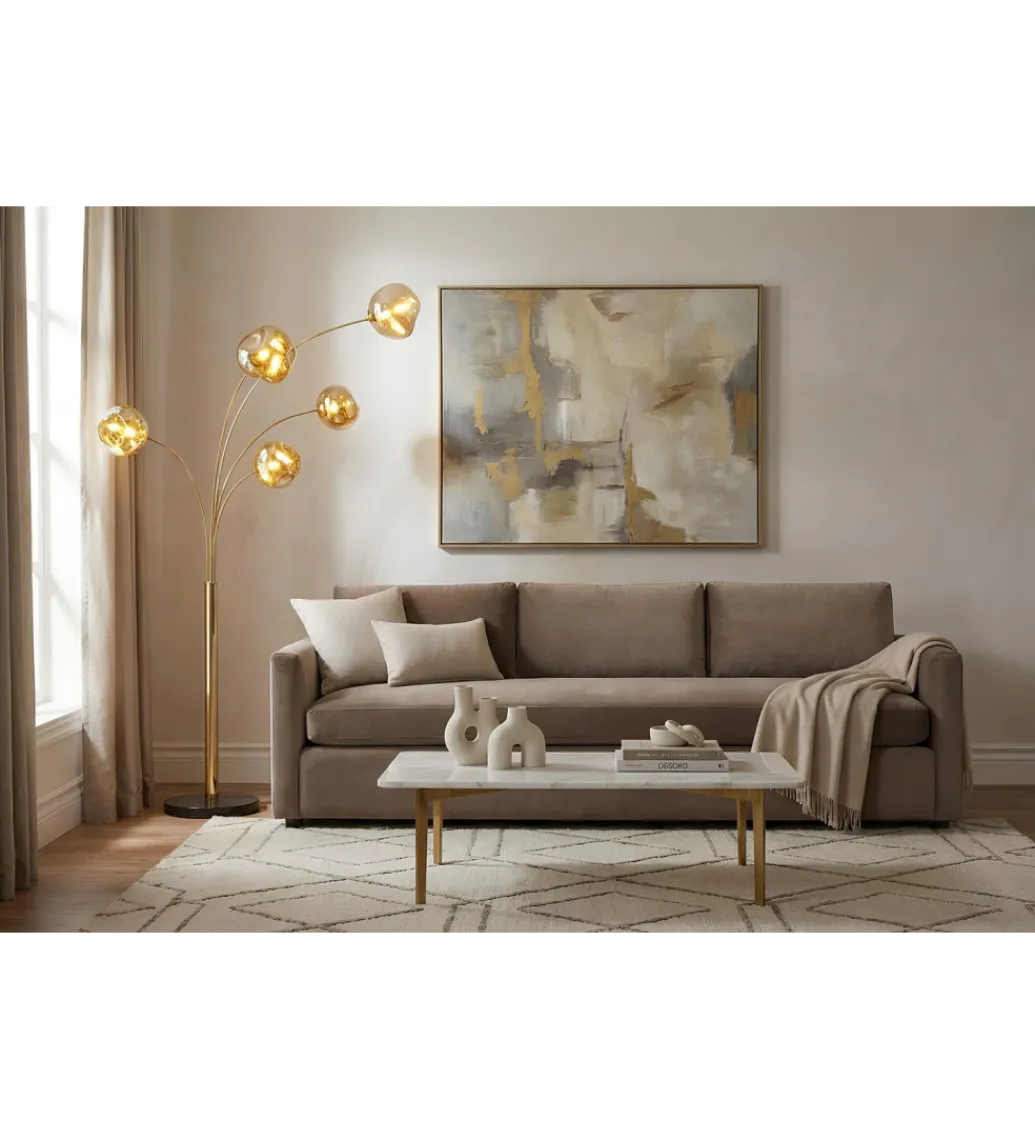 Lampa podłogowa LIQUID DIAMOND 202 cm złota*Invicta Interior Discount