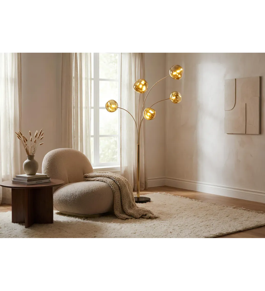 Lampa podłogowa LIQUID DIAMOND 202 cm złota*Invicta Interior Discount