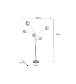 Lampa podłogowa LIQUID DIAMOND 202 cm szara*Invicta Interior Online