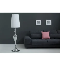 Lampa podłogowa Lucie 160cm biało srebrna*Invicta Interior Hot