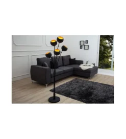 Lampa podłogowa Magma 170cm czarne złoto*Invicta Interior Online