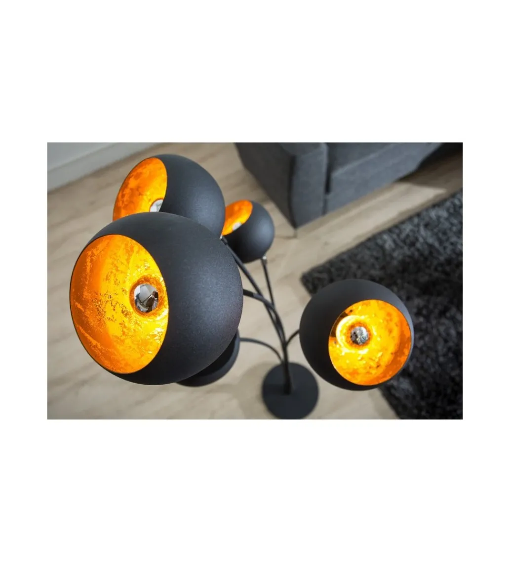 Lampa podłogowa Magma 170cm czarne złoto*Invicta Interior Online
