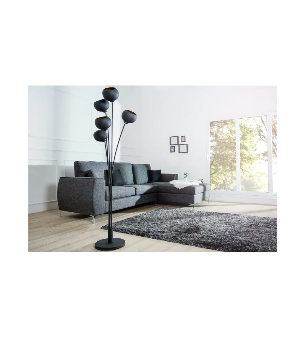 Lampa podłogowa Magma 170cm czarne złoto*Invicta Interior Online