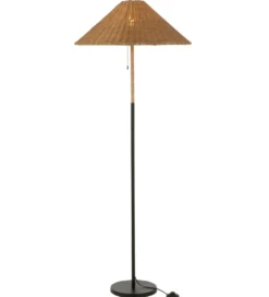 Lampa podłogowa MERTAN 154 cm rattan czarna*J-Line