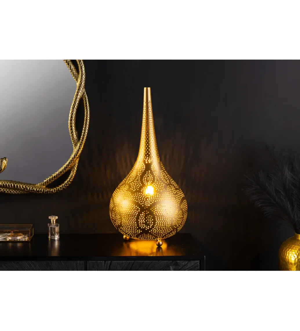 Lampa podłogowa ORIENT LIVING 50 cm ze złotym dekorem*Invicta Interior - przedsprzedaż Sale