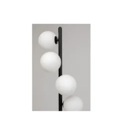 Lampa podłogowa SCALA BALLS 160 cm czarna z mlecznymi kloszami*KDesign Online