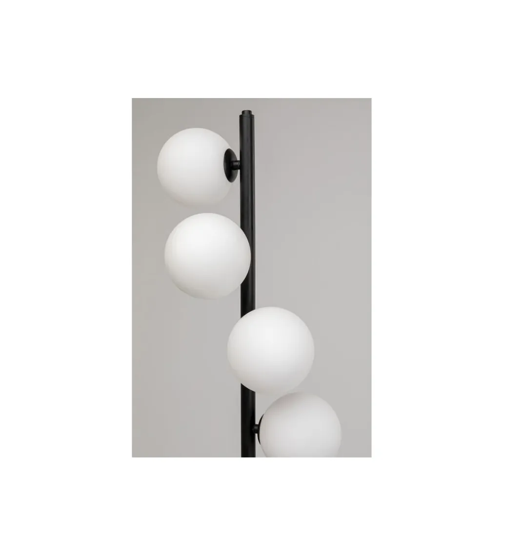 Lampa podłogowa SCALA BALLS 160 cm czarna z mlecznymi kloszami*KDesign Online