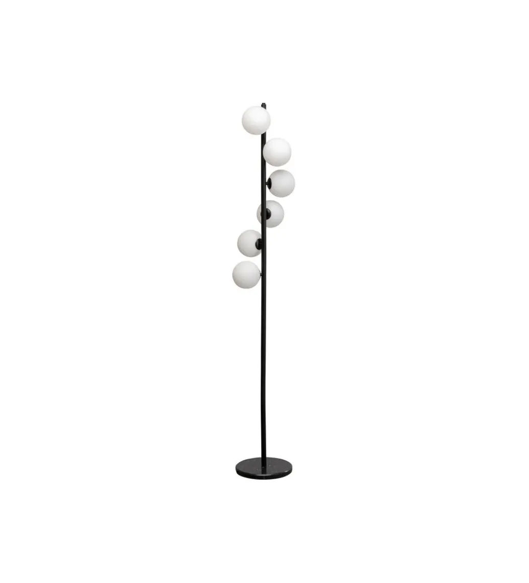 Lampa podłogowa SCALA BALLS 160 cm czarna z mlecznymi kloszami*KDesign Online