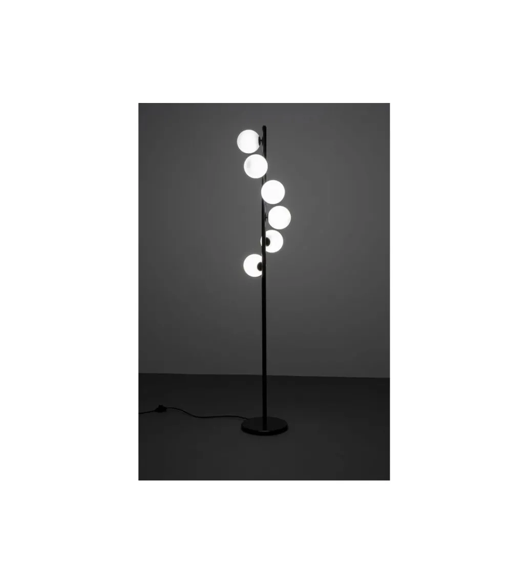 Lampa podłogowa SCALA BALLS 160 cm czarna z mlecznymi kloszami*KDesign Online