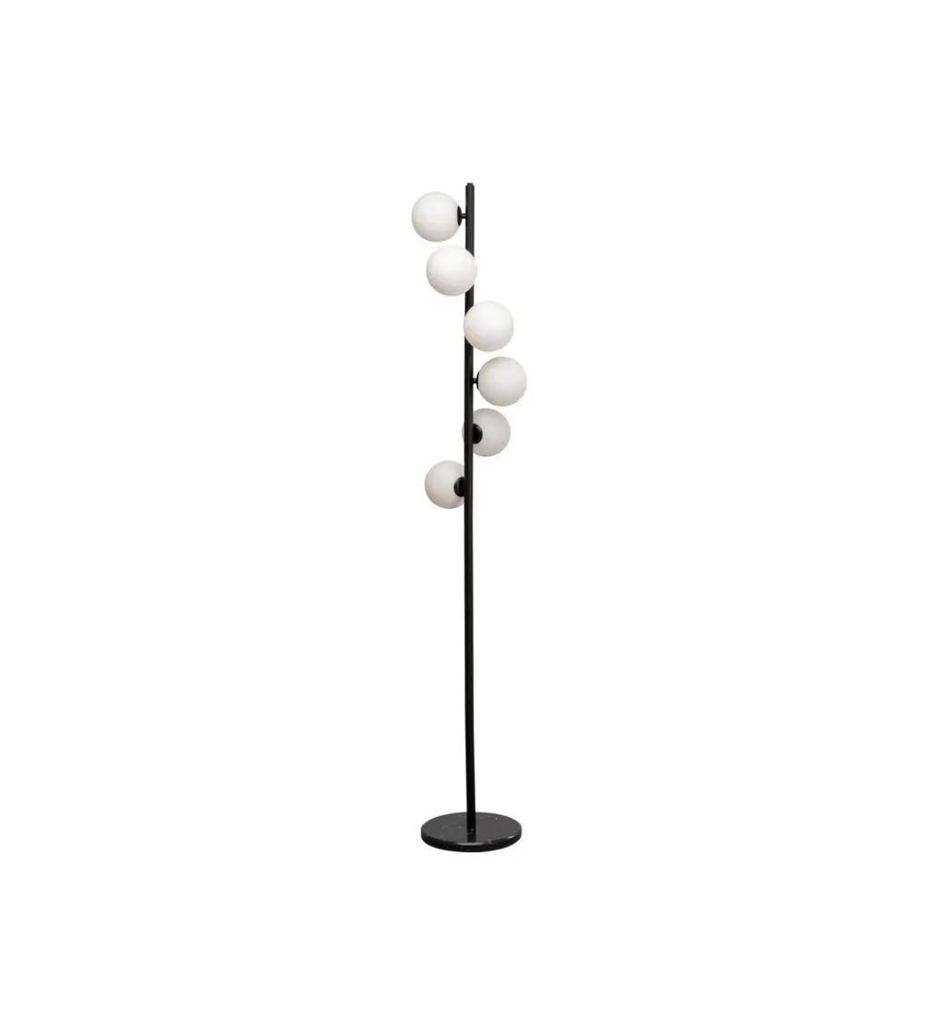 Lampa podłogowa SCALA BALLS 160 cm czarna z mlecznymi kloszami*KDesign Online
