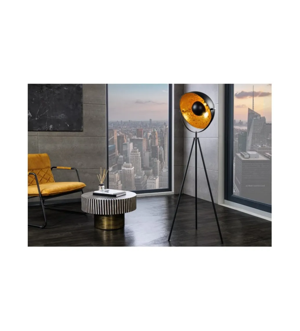 Lampa podłogowa Studio 140cm czarne złoto*Invicta Interior Outlet