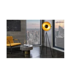 Lampa podłogowa Studio 140cm czarne złoto*Invicta Interior Outlet