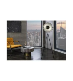 Lampa podłogowa Studio 146 cm czarno srebrna*Invicta Interior
