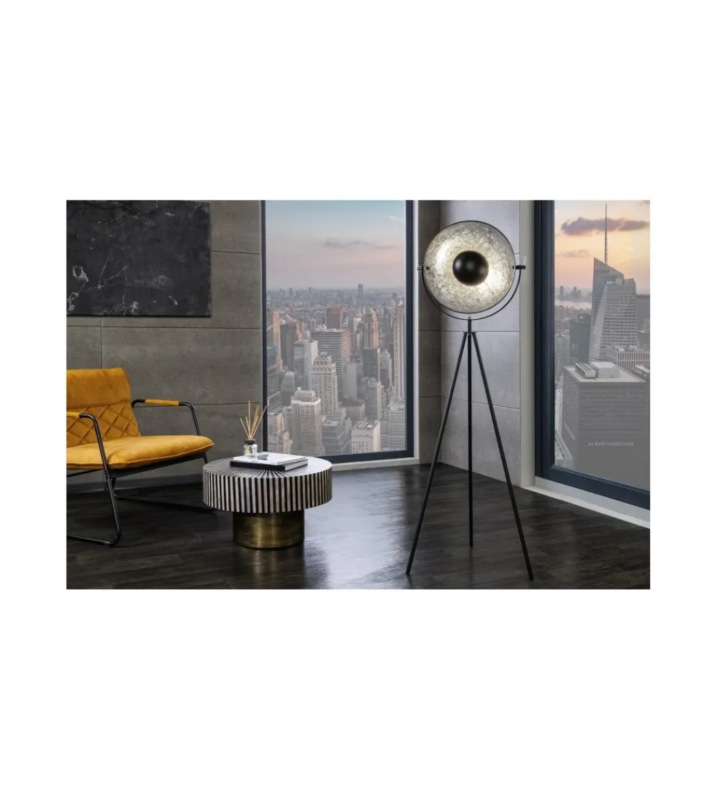 Lampa podłogowa Studio 146 cm czarno srebrna*Invicta Interior