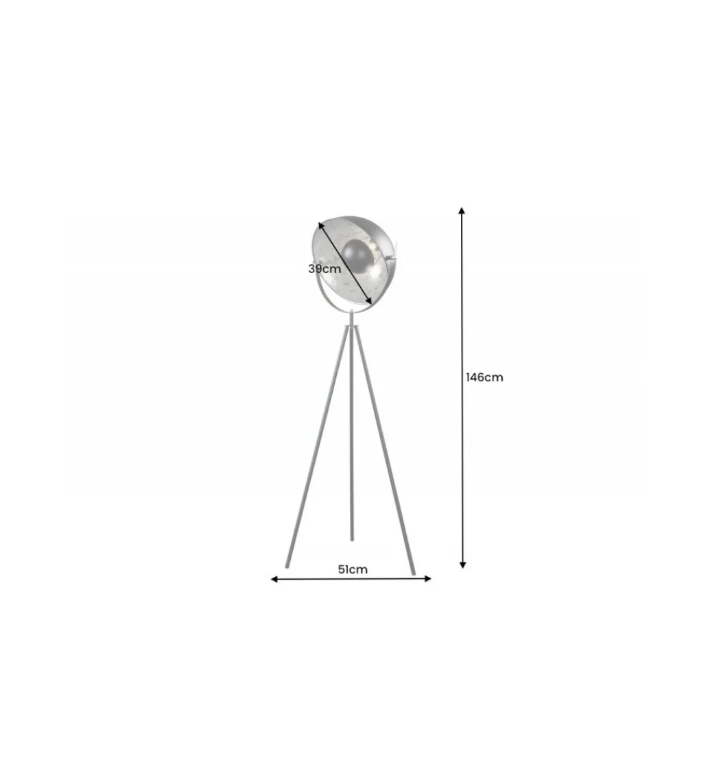 Lampa podłogowa Studio 146 cm czarno srebrna*Invicta Interior