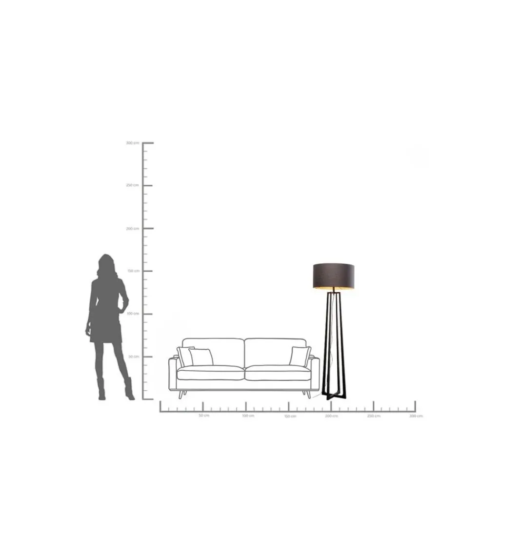 Lampa podłogowa TIMON 160 cm czarna*KDesign Best