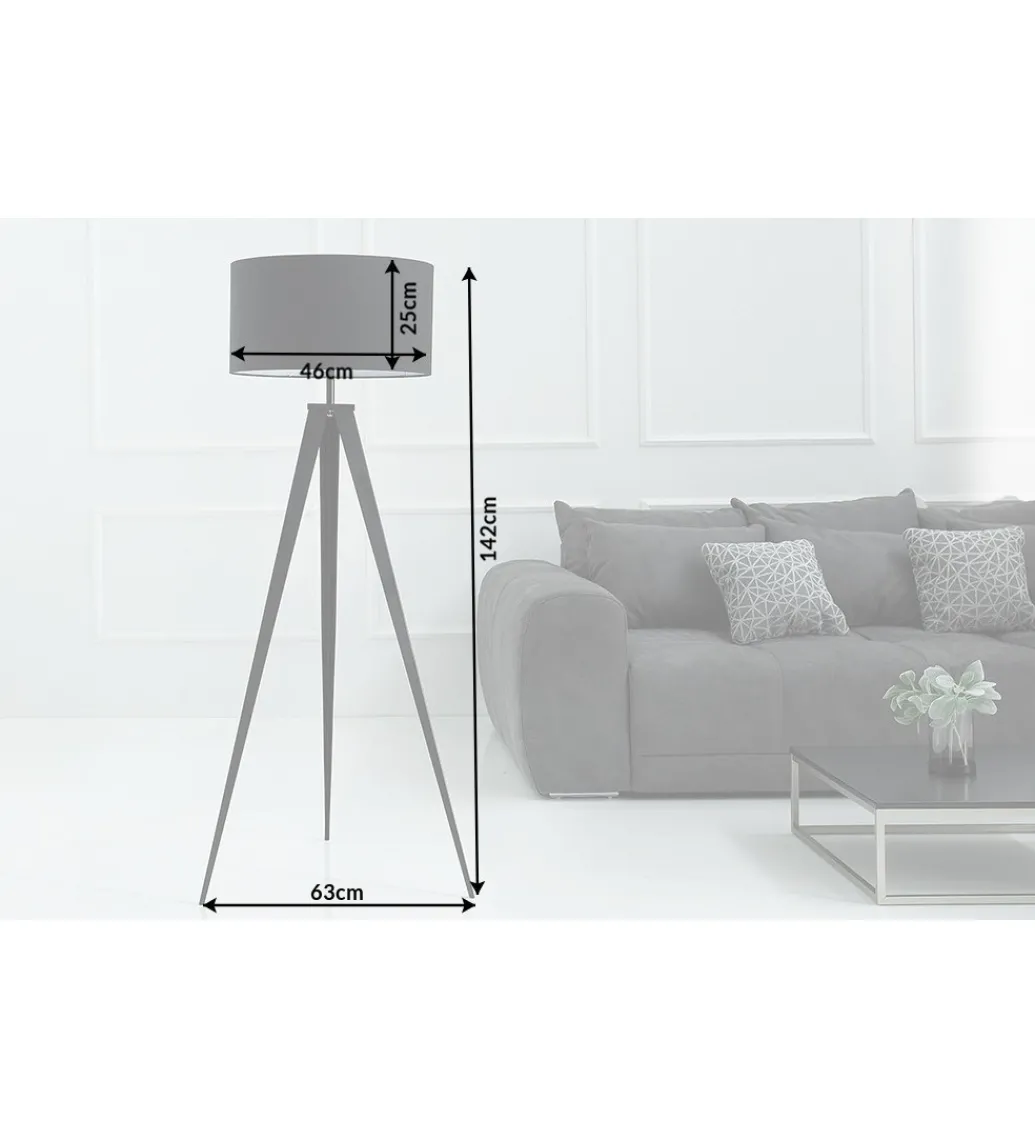 Lampa podłogowa Tripod czarna*Invicta Interior Sale