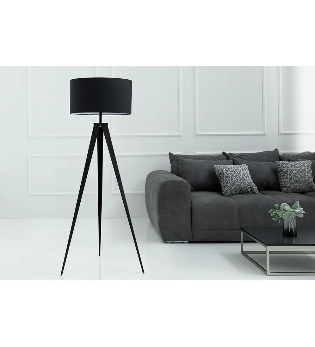Lampa podłogowa Tripod czarna*Invicta Interior Sale