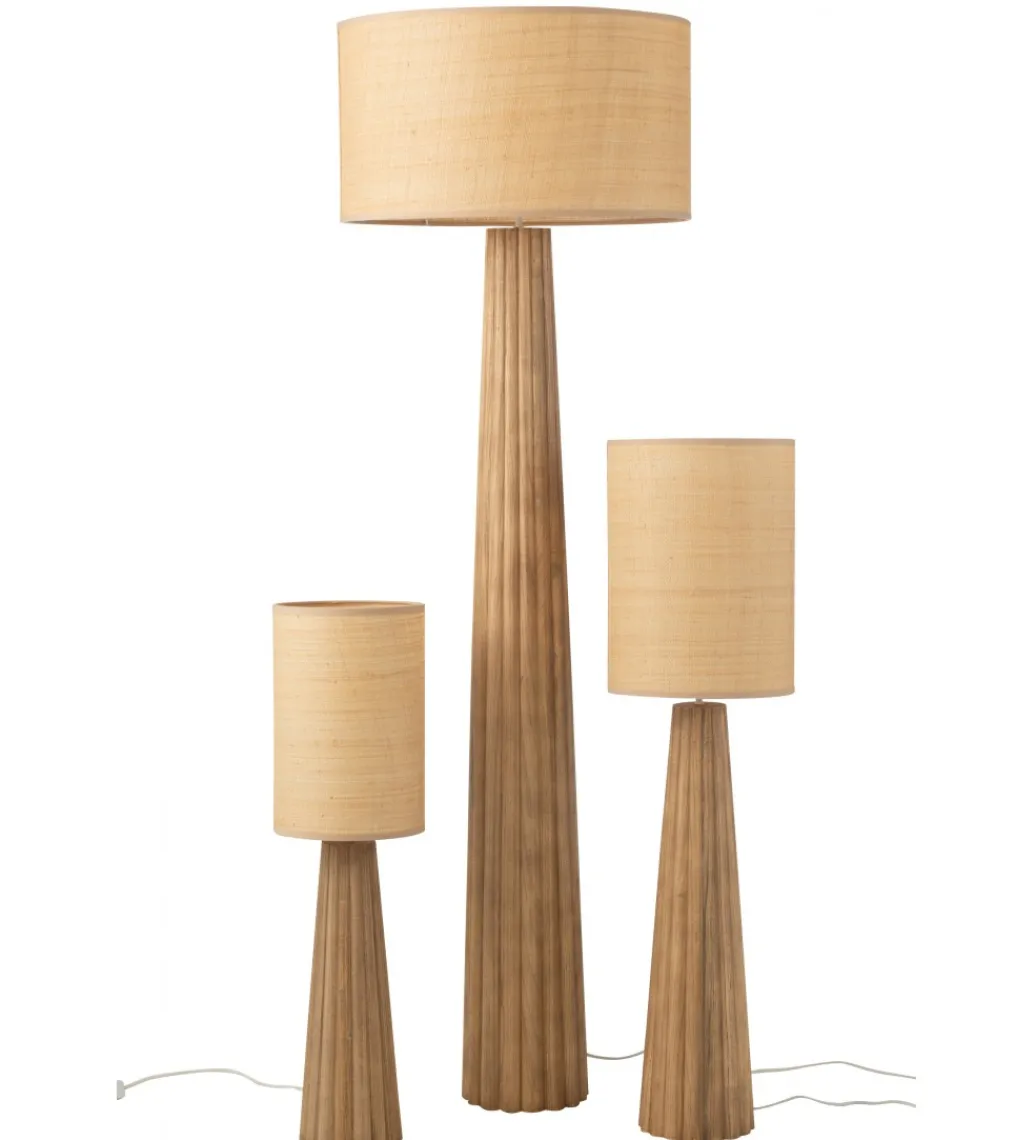 Lampa podłogowa UMBRELLA 157 cm drewno ailantus naturalna*J-Line Best