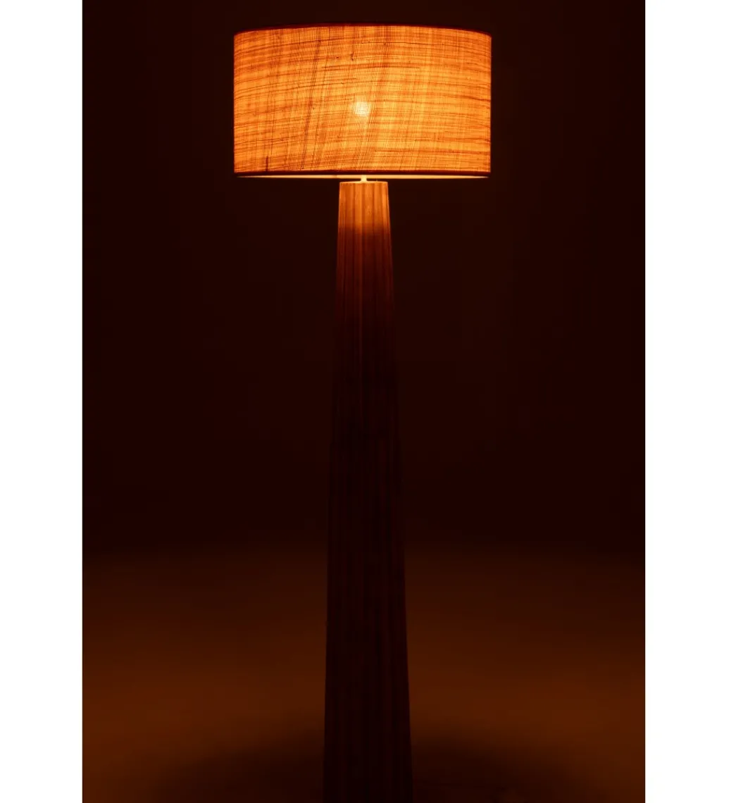 Lampa podłogowa UMBRELLA 157 cm drewno ailantus naturalna*J-Line Best