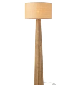 Lampa podłogowa UMBRELLA 157 cm drewno ailantus naturalna*J-Line Best