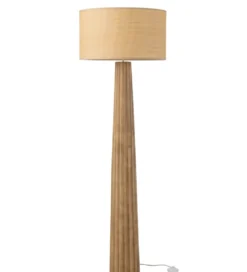 Lampa podłogowa UMBRELLA 157 cm drewno ailantus naturalna*J-Line Best