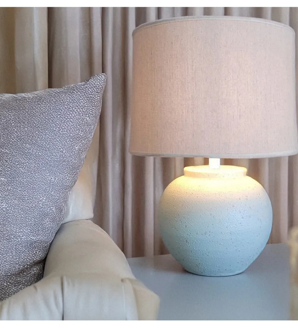 Lampa stołowa ABARLE ceramika antyczna biel*Exclusivas