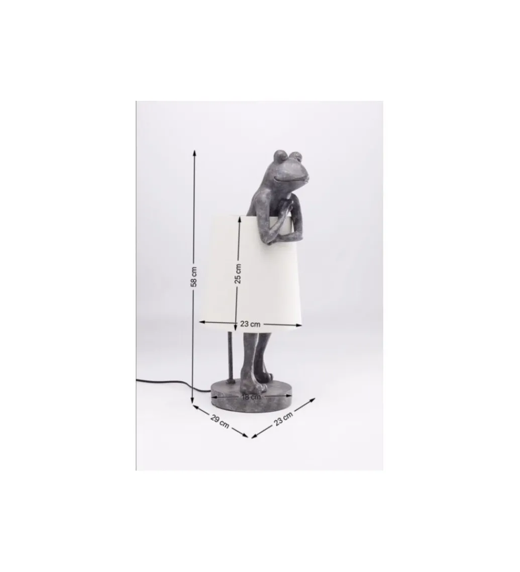 Lampa stołowa Animal Frog 58 cm szaro biała*KDesign Clearance