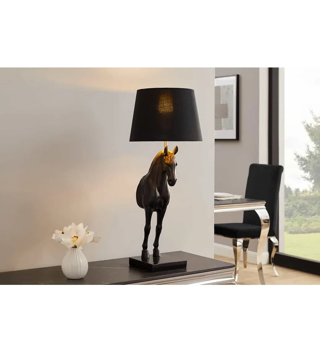 Lampa stołowa Animal Horse 75 cm czarna*Invicta Interior Outlet