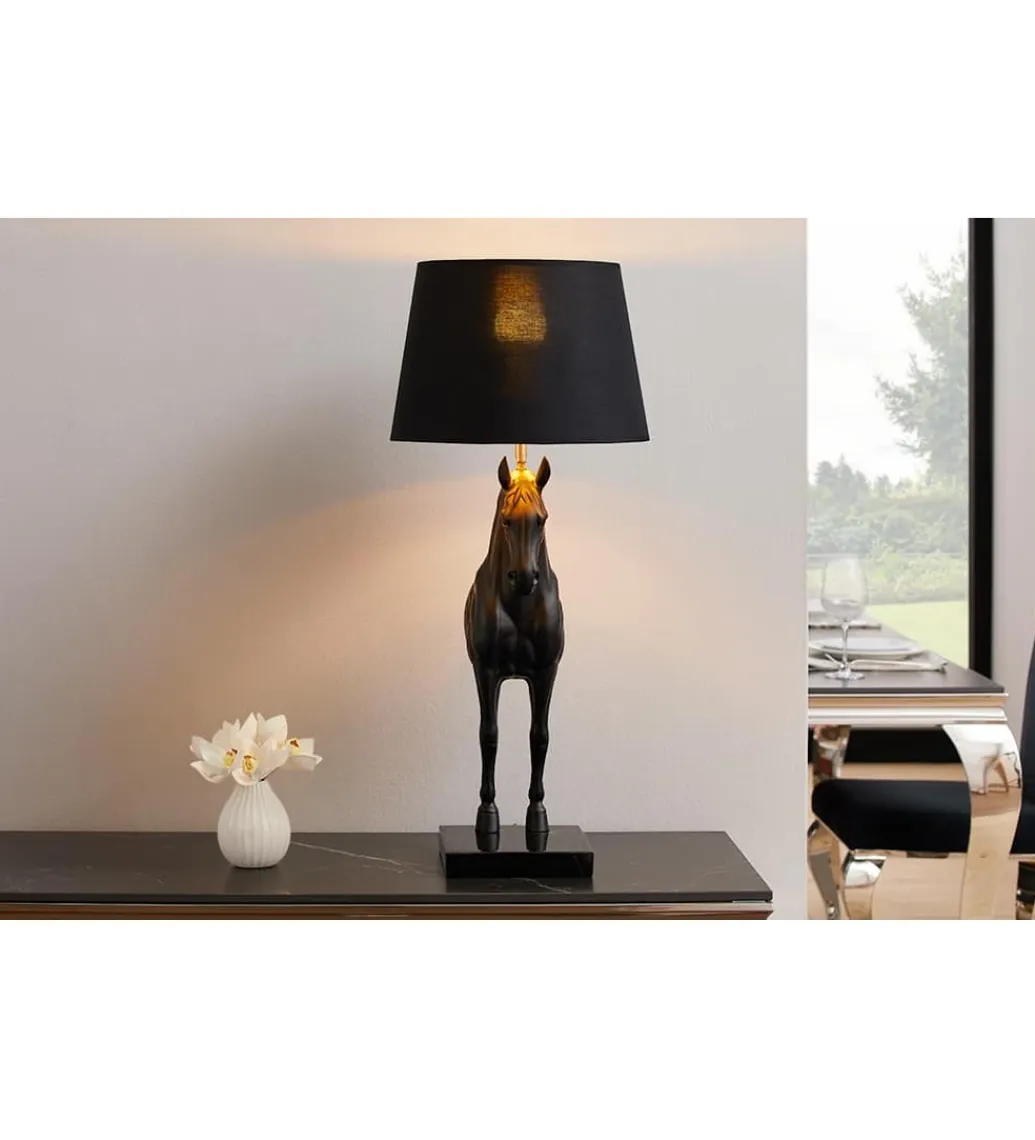 Lampa stołowa Animal Horse 75 cm czarna*Invicta Interior Outlet