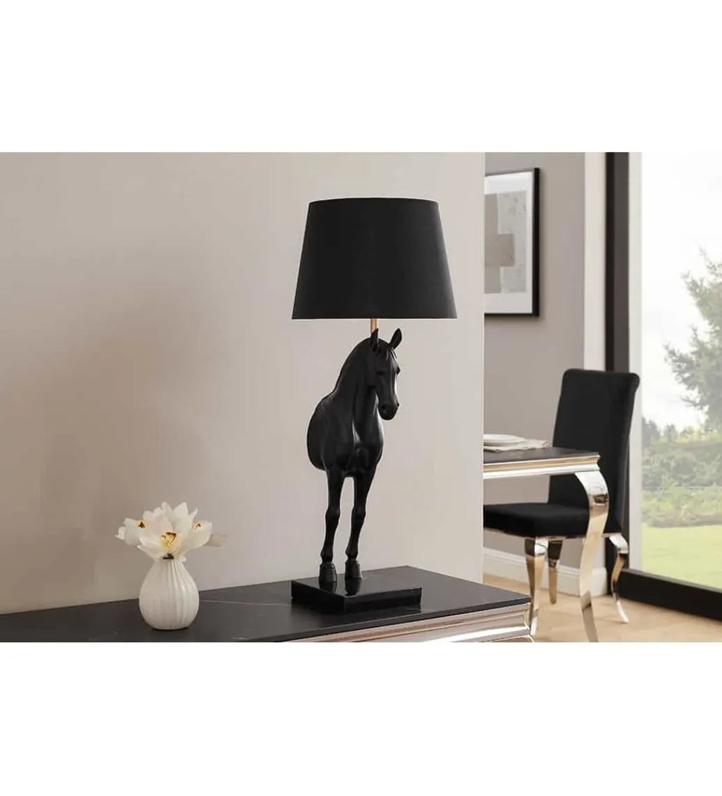 Lampa stołowa Animal Horse 75 cm czarna*Invicta Interior Outlet