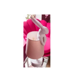Lampa stołowa Animal Rabbit 68 cm biało różowa*KDesign Online