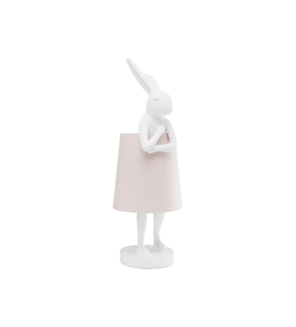 Lampa stołowa Animal Rabbit 68 cm biało różowa*KDesign Online