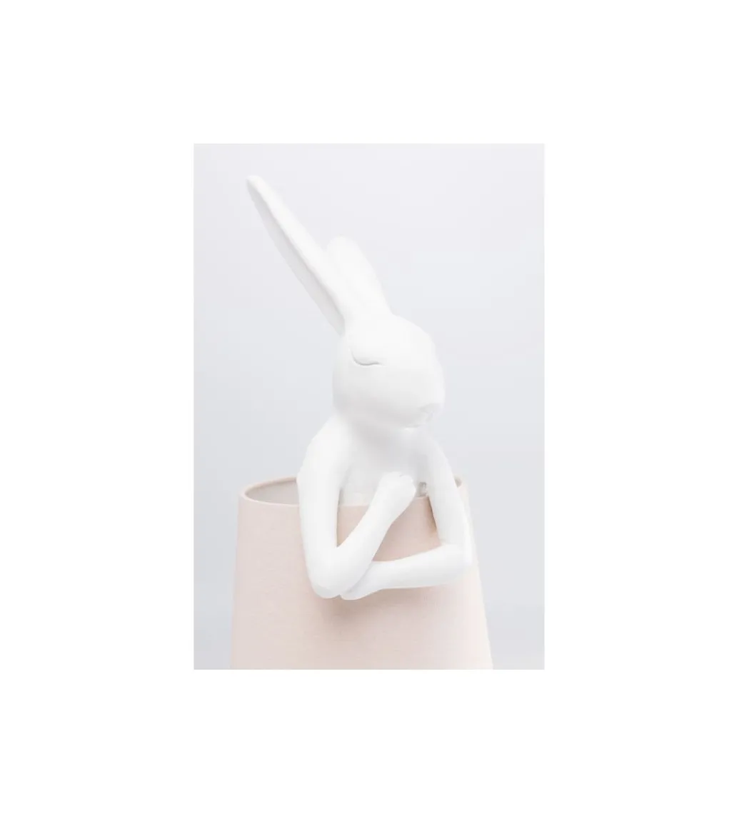 Lampa stołowa Animal Rabbit 68 cm biało różowa*KDesign Online