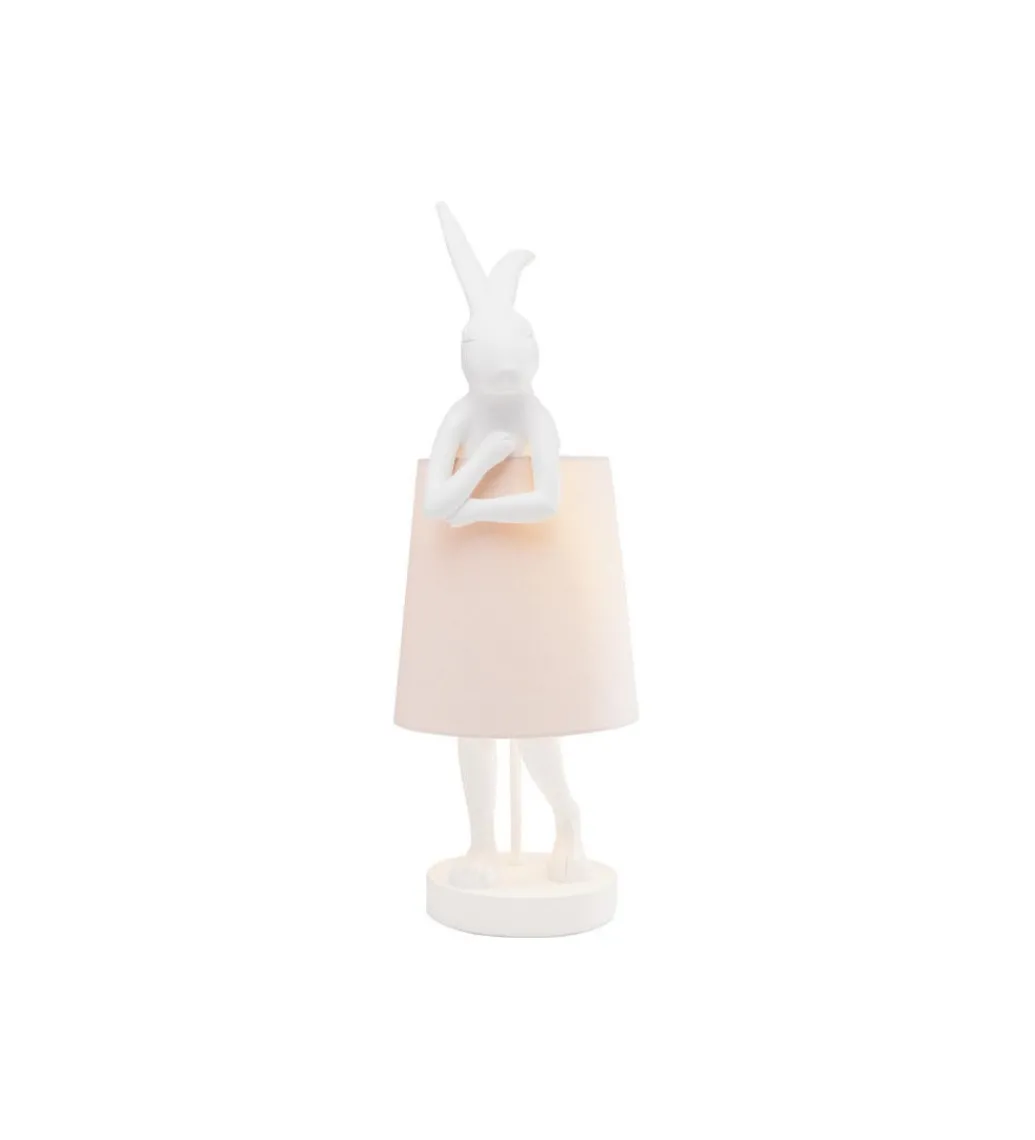 Lampa stołowa Animal Rabbit 68 cm biało różowa*KDesign Online