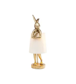 Lampa stołowa Animal Rabbit 68 cm złoto biała*KDesign New