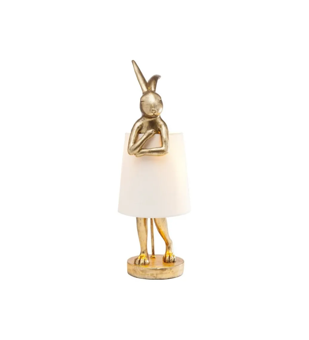 Lampa stołowa Animal Rabbit 68 cm złoto biała*KDesign New