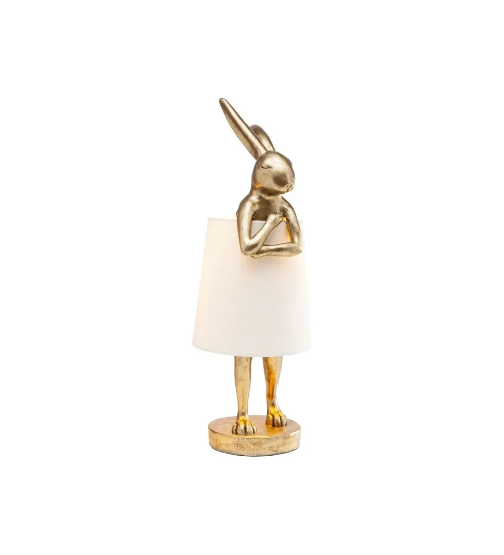 Lampa stołowa Animal Rabbit 68 cm złoto biała*KDesign New