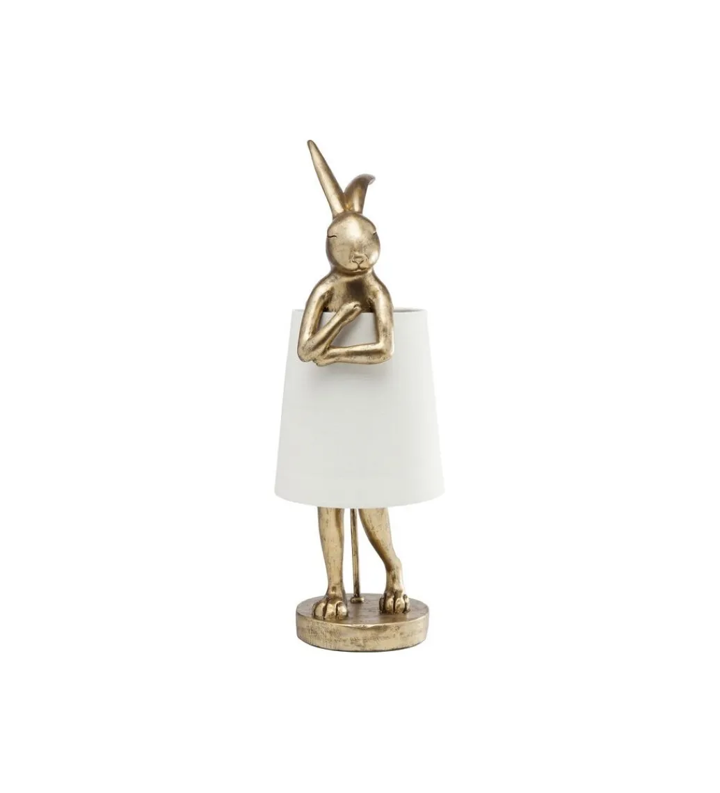 Lampa stołowa Animal Rabbit 68 cm złoto biała*KDesign New