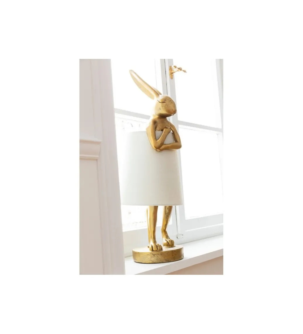 Lampa stołowa Animal Rabbit 68 cm złoto biała*KDesign New