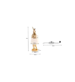 Lampa stołowa Animal Rabbit 68 cm złoto biała*KDesign New