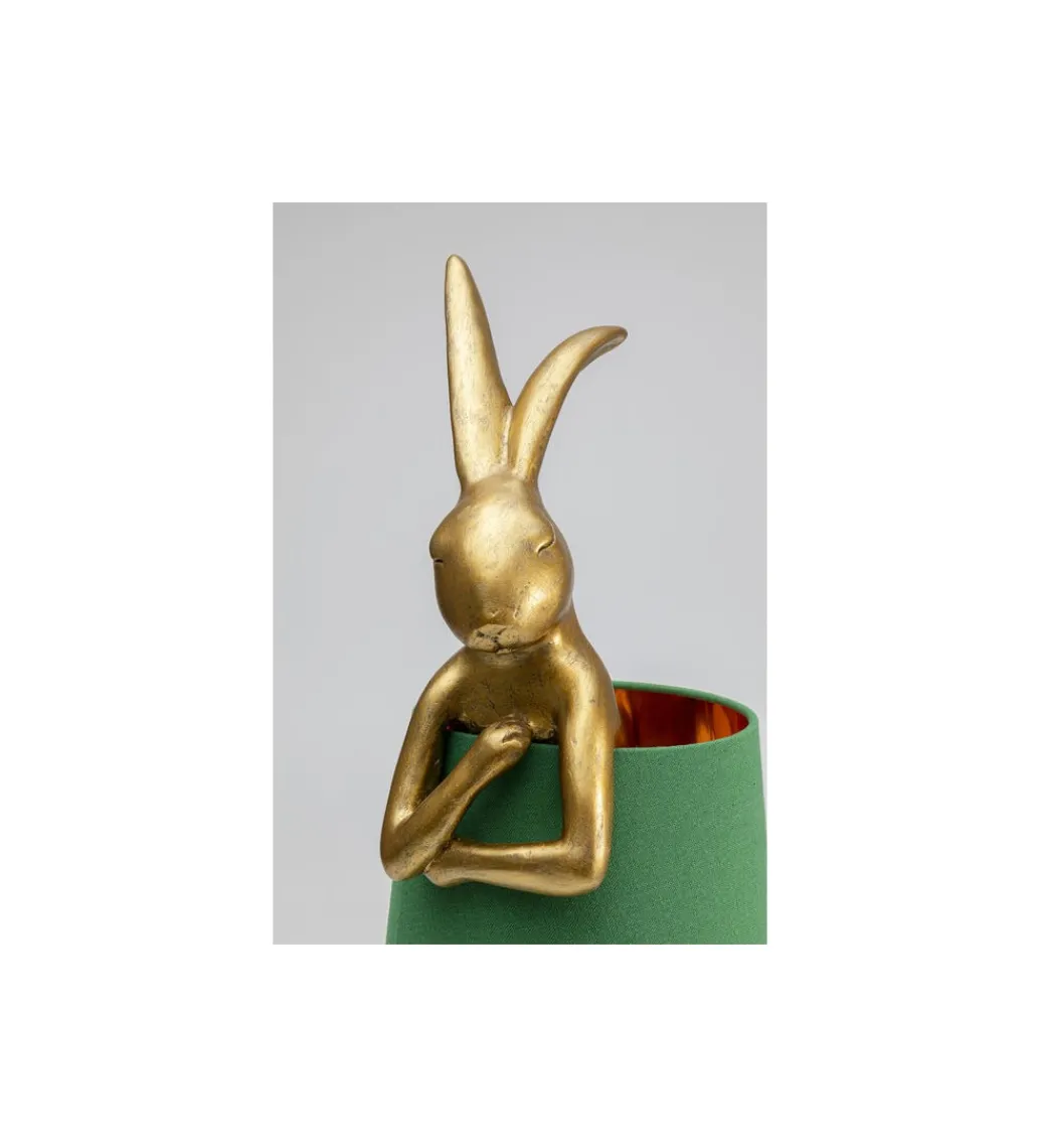 Lampa stołowa Animal Rabbit 68 cm złoto zielona*KDesign New