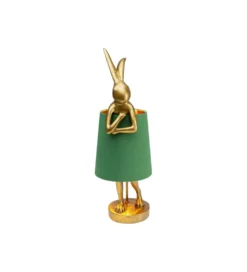 Lampa stołowa Animal Rabbit 68 cm złoto zielona*KDesign New