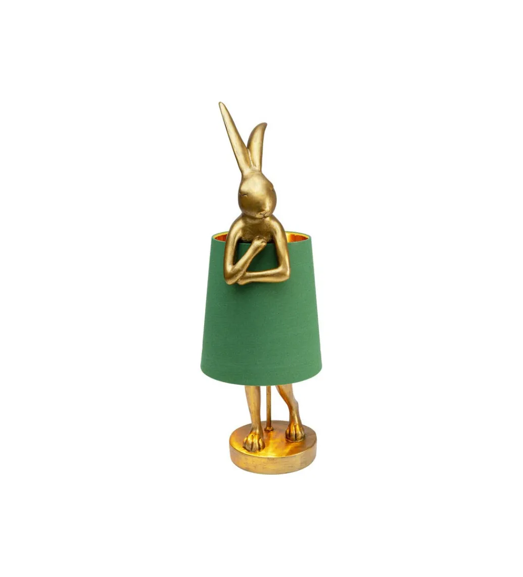 Lampa stołowa Animal Rabbit 68 cm złoto zielona*KDesign New