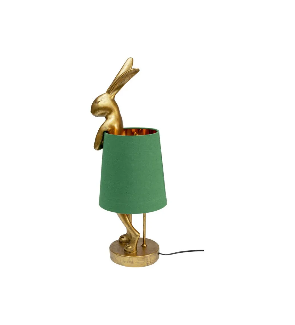 Lampa stołowa Animal Rabbit 68 cm złoto zielona*KDesign New