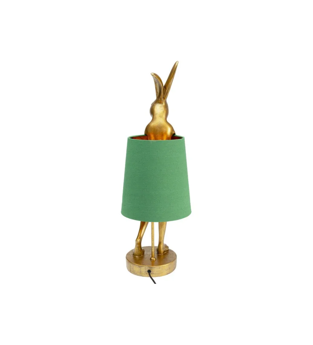 Lampa stołowa Animal Rabbit 68 cm złoto zielona*KDesign New